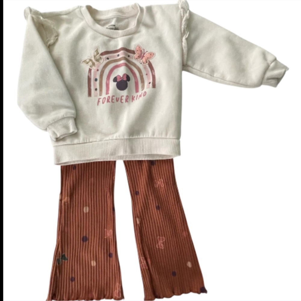 Disney Minnie Sweatshirt and Brown Pants Set